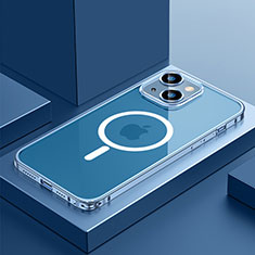 Coque Bumper Luxe Metal et Plastique Etui Housse avec Mag-Safe Magnetic Magnetique QC3 pour Apple iPhone 13 Bleu