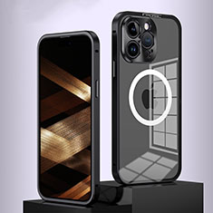 Coque Bumper Luxe Metal et Plastique Etui Housse avec Mag-Safe Magnetic Magnetique QC5 pour Apple iPhone 13 Pro Noir
