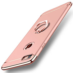 Coque Bumper Luxe Metal et Plastique Etui Housse avec Support Bague Anneau A01 pour Apple iPhone 7 Or Rose