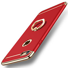 Coque Bumper Luxe Metal et Plastique Etui Housse avec Support Bague Anneau A01 pour Apple iPhone 7 Rouge