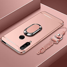 Coque Bumper Luxe Metal et Plastique Etui Housse avec Support Bague Anneau A01 pour Huawei Enjoy 10 Plus Or Rose
