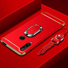 Coque Bumper Luxe Metal et Plastique Etui Housse avec Support Bague Anneau A01 pour Huawei Enjoy 10 Plus Rouge