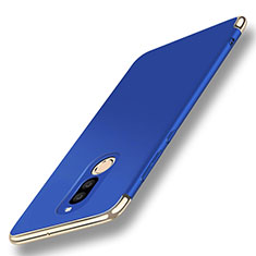 Coque Bumper Luxe Metal et Plastique Etui Housse avec Support Bague Anneau A01 pour Huawei G10 Bleu