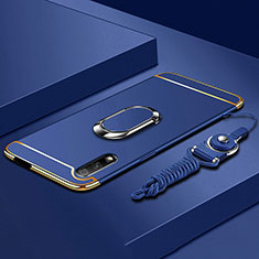 Coque Bumper Luxe Metal et Plastique Etui Housse avec Support Bague Anneau A01 pour Huawei Honor 9X Bleu