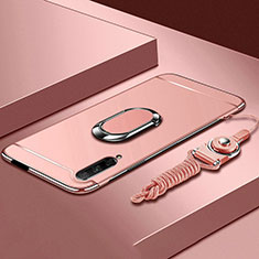 Coque Bumper Luxe Metal et Plastique Etui Housse avec Support Bague Anneau A01 pour Huawei Honor 9X Pro Or Rose