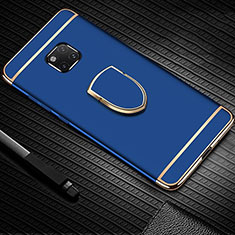Coque Bumper Luxe Metal et Plastique Etui Housse avec Support Bague Anneau A01 pour Huawei Mate 20 Pro Bleu