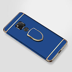 Coque Bumper Luxe Metal et Plastique Etui Housse avec Support Bague Anneau A01 pour Huawei Mate 20 X Bleu