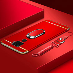 Coque Bumper Luxe Metal et Plastique Etui Housse avec Support Bague Anneau A01 pour Huawei Mate 30 Lite Rouge