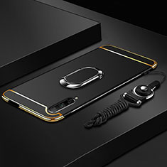 Coque Bumper Luxe Metal et Plastique Etui Housse avec Support Bague Anneau A01 pour Huawei P Smart Pro (2019) Noir