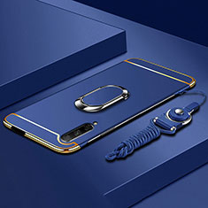Coque Bumper Luxe Metal et Plastique Etui Housse avec Support Bague Anneau A01 pour Huawei Y9s Bleu