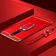 Coque Bumper Luxe Metal et Plastique Etui Housse avec Support Bague Anneau A01 pour Realme X2 Pro Rouge