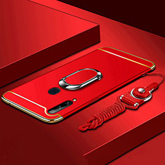 Coque Bumper Luxe Metal et Plastique Etui Housse avec Support Bague Anneau A01 pour Samsung Galaxy A20s Rouge