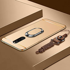 Coque Bumper Luxe Metal et Plastique Etui Housse avec Support Bague Anneau A01 pour Xiaomi Redmi 8 Or