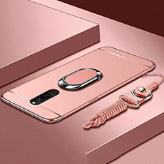 Coque Bumper Luxe Metal et Plastique Etui Housse avec Support Bague Anneau A01 pour Xiaomi Redmi 8 Or Rose