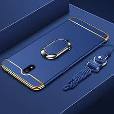 Coque Bumper Luxe Metal et Plastique Etui Housse avec Support Bague Anneau A01 pour Xiaomi Redmi 8A Bleu