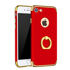 Coque Bumper Luxe Metal et Plastique Etui Housse avec Support Bague Anneau A02 pour Apple iPhone 7 Rouge
