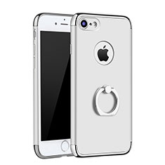 Coque Bumper Luxe Metal et Plastique Etui Housse avec Support Bague Anneau A02 pour Apple iPhone SE (2020) Argent