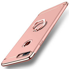 Coque Bumper Luxe Metal et Plastique Etui Housse avec Support Bague Anneau A05 pour Apple iPhone 7 Plus Or Rose