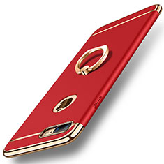 Coque Bumper Luxe Metal et Plastique Etui Housse avec Support Bague Anneau A05 pour Apple iPhone 8 Plus Rouge