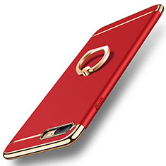 Coque Bumper Luxe Metal et Plastique Etui Housse avec Support Bague Anneau A06 pour Apple iPhone 8 Plus Rouge