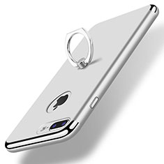 Coque Bumper Luxe Metal et Plastique Etui Housse avec Support Bague Anneau A07 pour Apple iPhone 7 Plus Argent