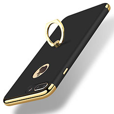 Coque Bumper Luxe Metal et Plastique Etui Housse avec Support Bague Anneau A07 pour Apple iPhone 7 Plus Noir