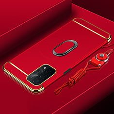 Coque Bumper Luxe Metal et Plastique Etui Housse avec Support Bague Anneau P01 pour OnePlus Nord N200 5G Rouge