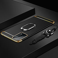 Coque Bumper Luxe Metal et Plastique Etui Housse avec Support Bague Anneau P03 pour OnePlus Nord N200 5G Noir