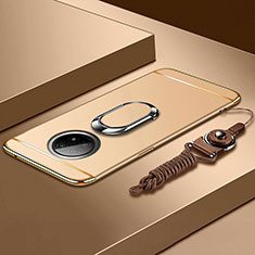 Coque Bumper Luxe Metal et Plastique Etui Housse avec Support Bague Anneau pour Xiaomi Redmi Note 9T 5G Or
