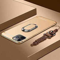 Coque Bumper Luxe Metal et Plastique Etui Housse avec Support Bague Anneau T01 pour Apple iPhone 11 Pro Max Or