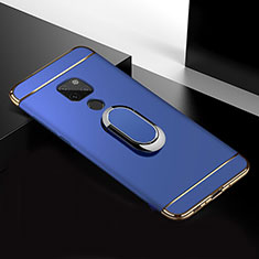 Coque Bumper Luxe Metal et Plastique Etui Housse avec Support Bague Anneau T01 pour Huawei Mate 20 Bleu