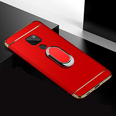 Coque Bumper Luxe Metal et Plastique Etui Housse avec Support Bague Anneau T01 pour Huawei Mate 20 Rouge