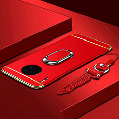 Coque Bumper Luxe Metal et Plastique Etui Housse avec Support Bague Anneau T01 pour Huawei Mate 30 5G Rouge
