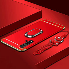 Coque Bumper Luxe Metal et Plastique Etui Housse avec Support Bague Anneau T01 pour Huawei Nova 5 Rouge