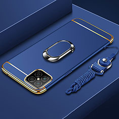 Coque Bumper Luxe Metal et Plastique Etui Housse avec Support Bague Anneau T01 pour Huawei Nova 8 SE 5G Bleu