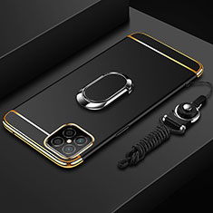 Coque Bumper Luxe Metal et Plastique Etui Housse avec Support Bague Anneau T01 pour Huawei Nova 8 SE 5G Noir