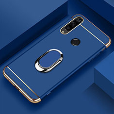 Coque Bumper Luxe Metal et Plastique Etui Housse avec Support Bague Anneau T01 pour Huawei P Smart+ Plus (2019) Bleu