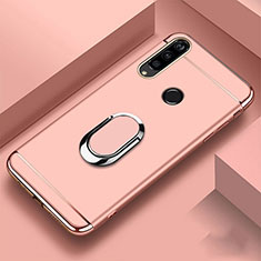 Coque Bumper Luxe Metal et Plastique Etui Housse avec Support Bague Anneau T01 pour Huawei P Smart+ Plus (2019) Or Rose