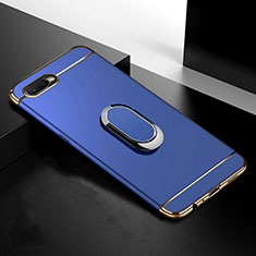 Coque Bumper Luxe Metal et Plastique Etui Housse avec Support Bague Anneau T01 pour Oppo R15X Bleu