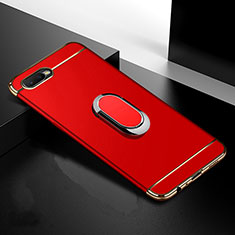 Coque Bumper Luxe Metal et Plastique Etui Housse avec Support Bague Anneau T01 pour Oppo R15X Rouge