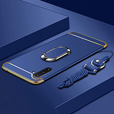 Coque Bumper Luxe Metal et Plastique Etui Housse avec Support Bague Anneau T01 pour Samsung Galaxy Note 10 5G Bleu