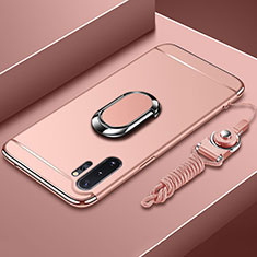 Coque Bumper Luxe Metal et Plastique Etui Housse avec Support Bague Anneau T01 pour Samsung Galaxy Note 10 Plus 5G Or Rose