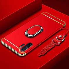 Coque Bumper Luxe Metal et Plastique Etui Housse avec Support Bague Anneau T01 pour Samsung Galaxy Note 10 Plus 5G Rouge