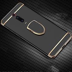 Coque Bumper Luxe Metal et Plastique Etui Housse avec Support Bague Anneau T01 pour Xiaomi Mi 9T Noir