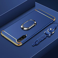 Coque Bumper Luxe Metal et Plastique Etui Housse avec Support Bague Anneau T01 pour Xiaomi Mi A3 Bleu