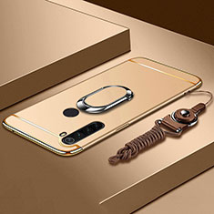 Coque Bumper Luxe Metal et Plastique Etui Housse avec Support Bague Anneau T01 pour Xiaomi Redmi Note 8 (2021) Or