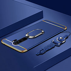 Coque Bumper Luxe Metal et Plastique Etui Housse avec Support Bague Anneau T01 pour Xiaomi Redmi Note 8 Pro Bleu