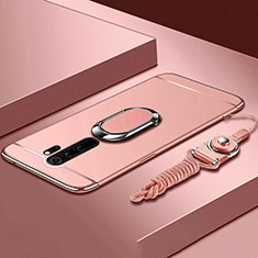 Coque Bumper Luxe Metal et Plastique Etui Housse avec Support Bague Anneau T01 pour Xiaomi Redmi Note 8 Pro Or Rose