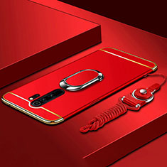 Coque Bumper Luxe Metal et Plastique Etui Housse avec Support Bague Anneau T01 pour Xiaomi Redmi Note 8 Pro Rouge