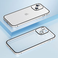 Coque Bumper Luxe Metal et Plastique Etui Housse Bling-Bling LF1 pour Apple iPhone 13 Argent